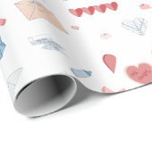 Liebe Letters Valentine Stationery Valetines Day Geschenkpapier (Rolleneckpunkt)