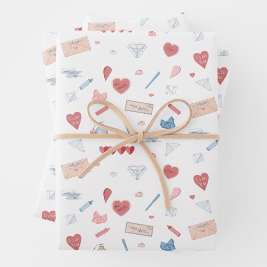 Liebe Letters Valentine Stationery Valetines Day Geschenkpapier Set (Beispiel)