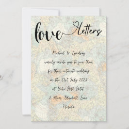 Liebe Letters Vintag Map Boho Charm Micro Wedding Einladung