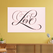 LIEBE Letting Calligrafy Blush Pink und Black Leinwanddruck (Insitu (Wohnzimmer))