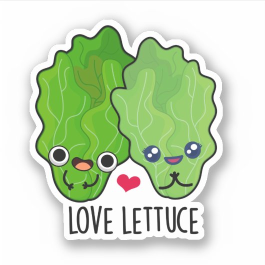 Liebe Lettuce Funny Veggie Pun Aufkleber (Vorderseite)