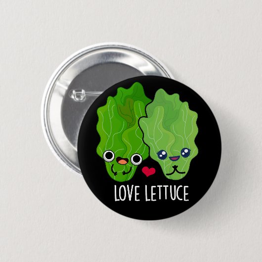 Liebe Lettuce Funny Veggie Pun Button (Vorne & Hinten)