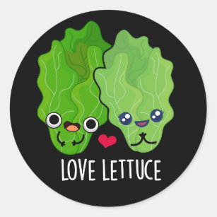 Liebe Lettuce Funny Veggie Pun Dark BG Runder Aufkleber