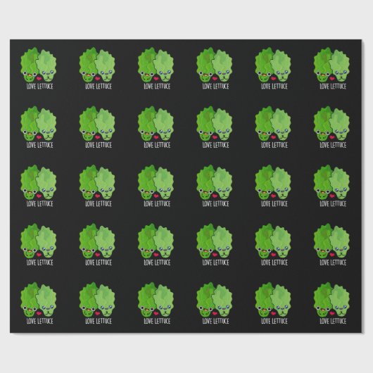 Liebe Lettuce Funny Veggie Pun Geschenkpapier (Flach)