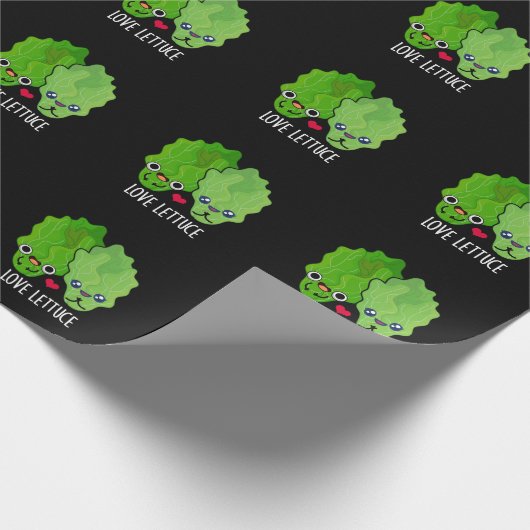Liebe Lettuce Funny Veggie Pun Geschenkpapier (Ecke)