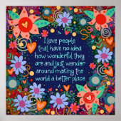 Liebe Leute zitieren Blumenkohl Hübsch Inspirieren Poster (Vorne)