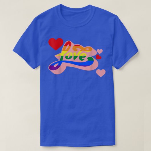 Liebe LGBT-Q Retro-Regenbogenflagge Gay Pride Ally T-Shirt (Design vorne)