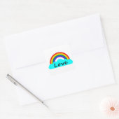 Liebe - LGBT Rainbow Quadratischer Aufkleber (Umschlag)