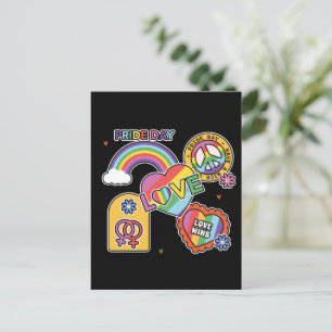 Liebe. LGBT+Stolz. Tag des Stolzes. Rainbow-Liebe. Postkarte