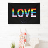 LIEBE LGBTQIA-Regenbogenflagge, Druckbuchstabe Banner (InSitu)