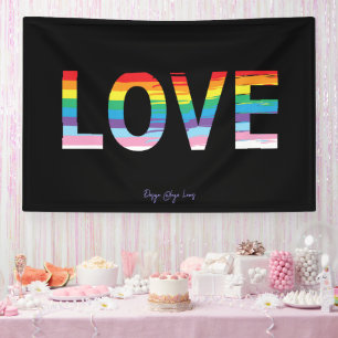 LIEBE LGBTQIA Regenbogenflagge, Pride-Buchstabe Banner