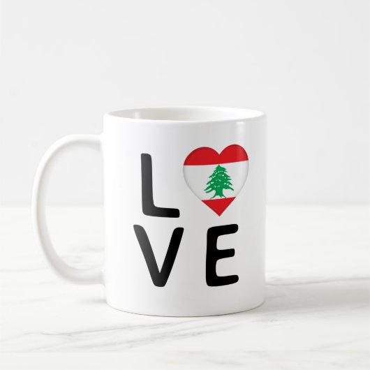 Liebe - Libanonflagge Kaffeetasse (Links)