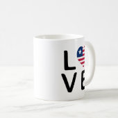 Liebe - Liberia-Flagge Kaffeetasse (VorderseiteRechts)