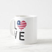Liebe - Liberia-Flagge Kaffeetasse (Vorderseite Links)