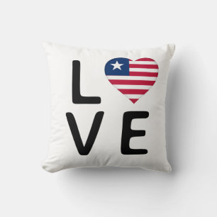 Liebe - Liberia-Flagge Kissen
