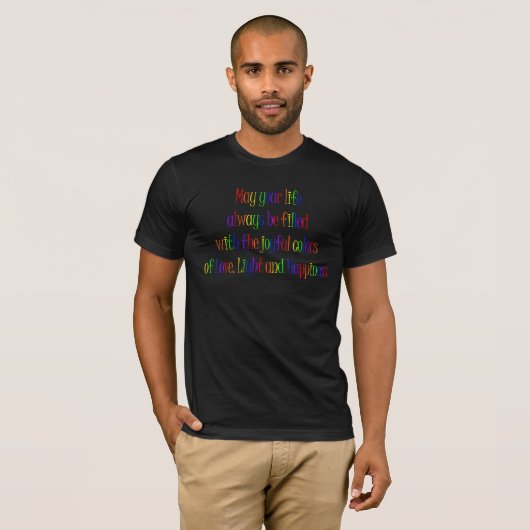 Liebe, Licht, Glücksfall Zitat Inspiration Regenbo T-Shirt (Vorne ganz)