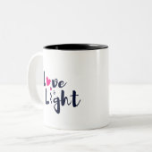 Liebe & LICHT-HANUKKAH Zweifarbige Tasse (Vorderseite Links)