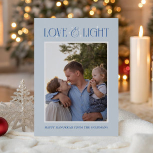 Liebe & Licht Moderne Chanukka-Familienfoto-Mischu Feiertagskarte