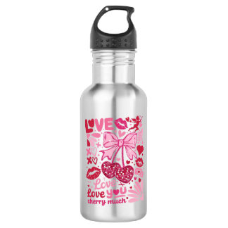 liebe liebe dich Kirsche sehr Edelstahlflasche