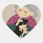 Liebe, liebe Großmutter Herz-Aufkleber (Vorderseite)