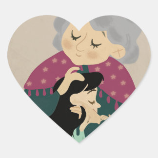 Liebe, liebe Großmutter Herz-Aufkleber