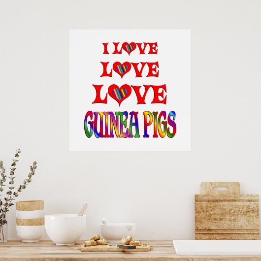 Liebe Liebe Guinea Schweine Poster (Küche)