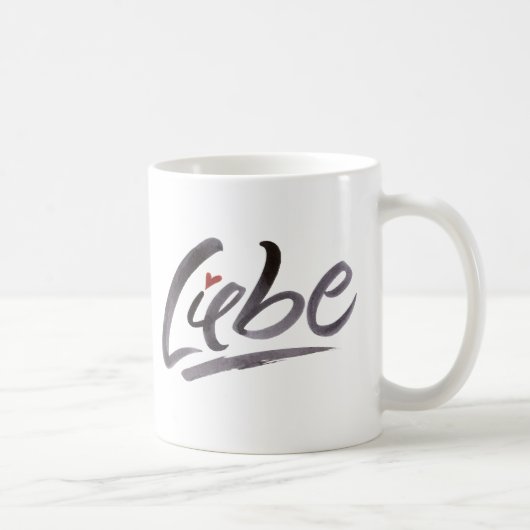 Liebe Liebe Hertz Deutschland Brush Lettering Kaffeetasse (Rechts)