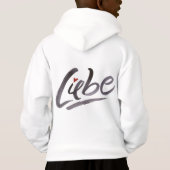 Liebe Liebe Hertz Heart Brush Lettering Hoodie (Rückseite)