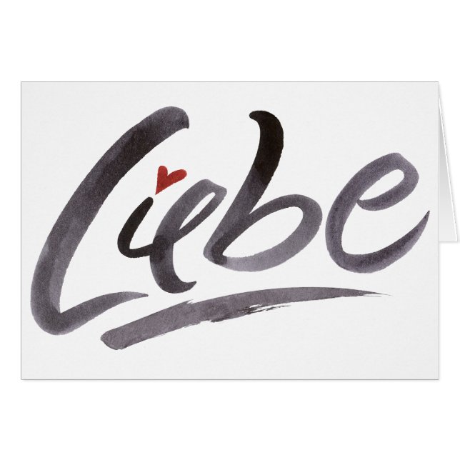Liebe Liebe Hertz Heart Schoneschrift Lettering (Vorderseite (Horizontal))