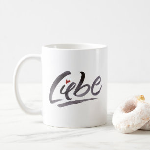 Liebe Liebe Hertz Valentine's Day Brush Lettering Kaffeetasse
