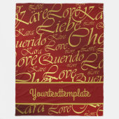 Liebe, liebe,kara,cher,käre,querido,text,Rose,fest Fleecedecke (Vorderseite)