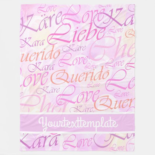 Liebe, liebe,kara,cher,käre,querido,text,Rose,fest Fleecedecke (Vorderseite)