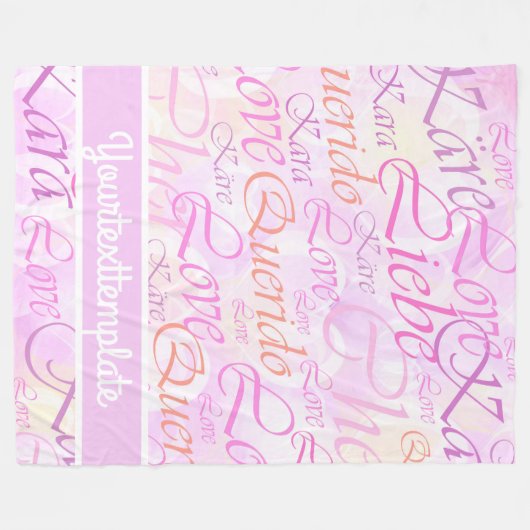 Liebe, liebe,kara,cher,käre,querido,text,Rose,fest Fleecedecke (Vorderseite (Horizontal))