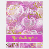 Liebe, liebe,kara,cher,käre,querido,text,Rose,fest Fleecedecke (Vorderseite)