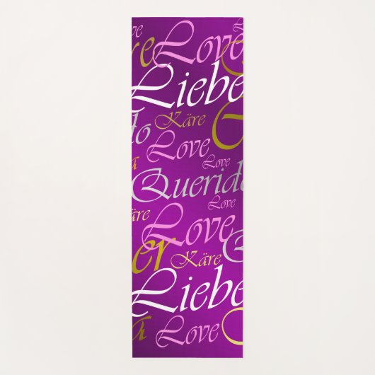 Liebe, liebe,kara,cher,käre,querido,text,Rose,fest Yogamatte (Vorderseite)