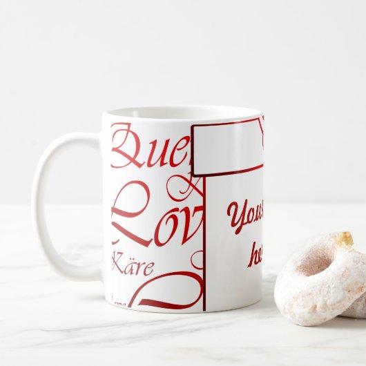 Liebe, liebe,kara,cher,käre,querido,text,Rose, Kaffeetasse (Mit Donut)