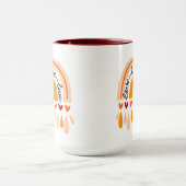 LIEBE LIEBE LIEBE BOHO RAINBOW MIT HERZEN DESIGN TASSE (Zentrum)