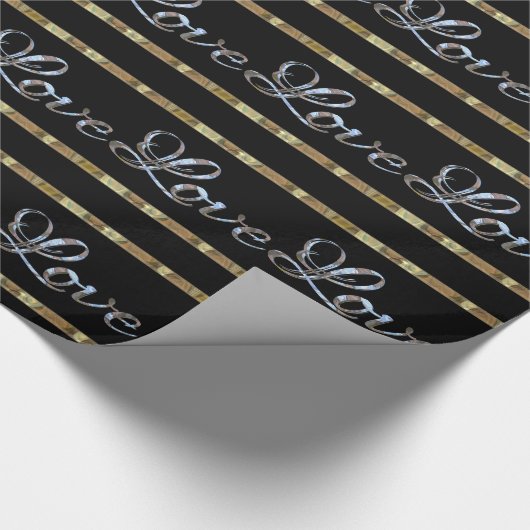 Liebe Liebe Liebe Eleganter Designer Geschenkpapier (Ecke)