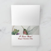 Liebe Liebe Liebe Hummingvogel Valentine Tageskart Karte (Innenseite)