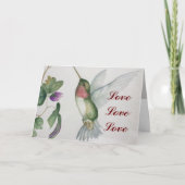 Liebe Liebe Liebe Hummingvogel Valentine Tageskart Karte (Vorderseite)