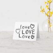 Liebe, Liebe, Liebe in knarrer Schrift Gruß Karte (Gelbe Blume)