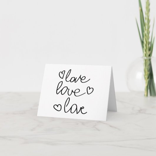 Liebe, Liebe, Liebe in Messy Cursive Writing BLANK Karte (Vorderseite)