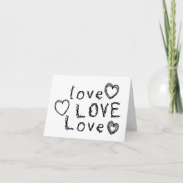 Liebe, Liebe, Liebe in Scratchy Writing BLANK Card Karte