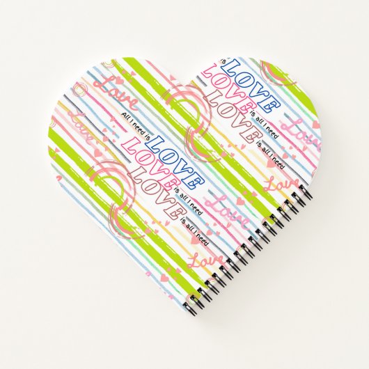 Liebe Liebe Liebe ist alles, was Sie brauchen them Notizblock (Rückseite)