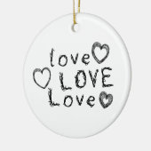 Liebe, Liebe, Liebe Keramik Ornament (Links)