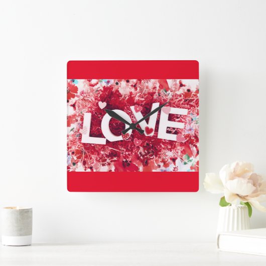 **LIEBE LIEBE LIEBE** KLOCK QUADRATISCHE WANDUHR (Zuhause)