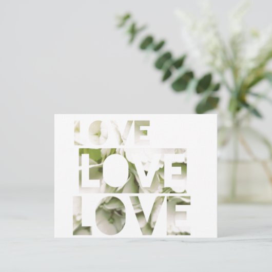 Liebe Liebe Liebe Postkarte (Stehend Vorderseite)