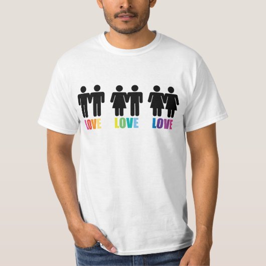 Liebe-Liebe-Liebe-Regenbogen-T - Shirt (Vorderseite)