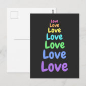 Liebe, Liebe, Liebe: Regenbogenwörter Postkarte (Vorne/Hinten)