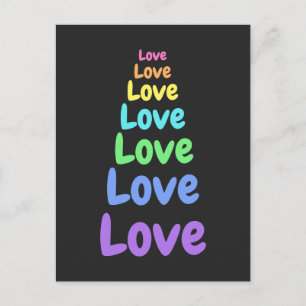 Liebe, Liebe, Liebe: Regenbogenwörter Postkarte